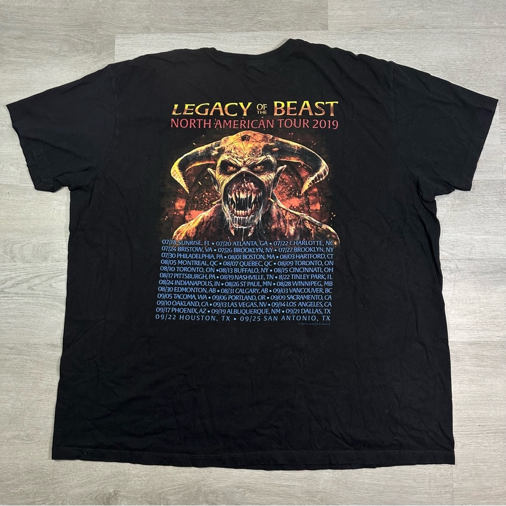 Iron Maiden Legacy Of The Beast World Tour 2019 Black T-shirt‎ Sz 3XL  Band Tee - Picture 6 of 8